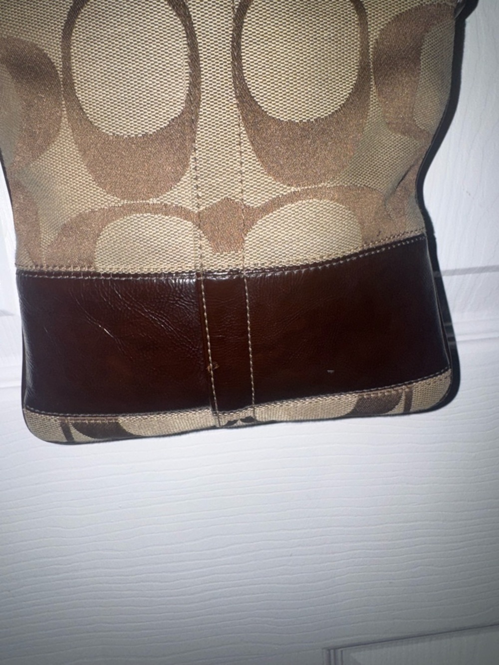 Coach Beige and Dark Brown Signature Crossbody Bag- NO hang tag❤️‍🩹 - Picture 6 of 11